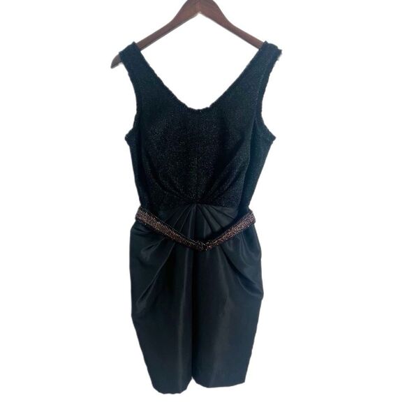 H&M Black Glittered Cocktail Dress with Shimmer Belt - Picture 4 of 6